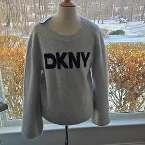 DKNY Women's Light Gray Crew Neck Sweater